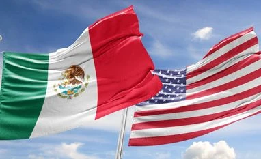 Mexico US, US-Mexico flag Mexico US, US-Mexico flag