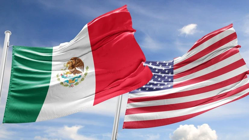 Mexico US, US-Mexico flag Mexico US, US-Mexico flag