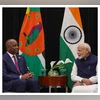 PM Modi holds bilateral talks with Dominica PM Skerrit in Georgetown Modi, PM Modi, Roosevelt Skerrit