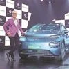 Rajeev Chaba, CEO Emeritus of JSW MG, with Windsor, the electric car that introduced battery as a service (BaaS)