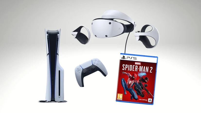 Sony PlayStation 5, PSVR2, DualSense controller, Marvel's Spider Man 2 Sony PlayStation 5, PSVR2, DualSense controller, Marvel's Spider Man 2