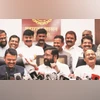 Maharashtra Chief Minister and Shiv Sena leader EknathShinde with Deputy CMs Devendra Fadnavis (left) of the BJP leader and AjitPawar (right) of the NCP, after the Mahayuti's landslide victory in the Assembly polls. The alliance regained as many as 1 Maharashtra Chief Minister and Shiv Sena leader EknathShinde with Deputy CMs Devendra Fadnavis (left) of the BJP leader and AjitPawar (right) of the NCP, after the Mahayuti’s landslide victory in the Assembly polls. The alliance regained as many as 1