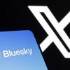 Bluesky and X  logos