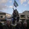 Syria, Syrians celebrate new govt, Syria flag