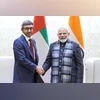 Prime minister Modi with UAE deputy PM and FM AB Zayed