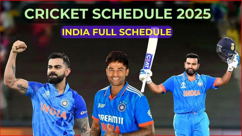 Indian cricket team's full schedule for 2025 Indian cricket team's full schedule for 2025