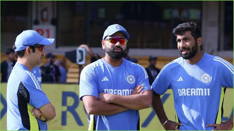Jasprit Bumrah, Rohit Sharma and Gautam Gambhir Jasprit Bumrah, Rohit Sharma and Gautam Gambhir