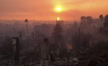 Los Angeles wildfires: Blaze claims 25 lives amid fierce Santa Ana winds The devastation of the Palisades Fire is seen at sunset in the Pacific Palisades neighborhood of Los Angeles