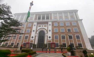 New Delhi: New All India Congress Committee (AICC) headquarters Indira Bhawan on the day of its inauguration New Delhi: New All India Congress Committee (AICC) headquarters Indira Bhawan on the day of its inauguration, in New Delhi, Wednesday, Jan. 15, 2025. (PTI Photo/Manvender Vashist Lav)