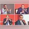 (Clockwise from left top) N Kamakodi, MD & CEO, City Union Bank; Baldev Prakash, MD & CEO, J&K Bank; Tushar Vikram, Country Head & CEO, Mashreq Bank India; Pralay Mondal; MD & CEO, CSB Bank (Photos: Kamlesh Pednekar)