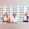 P Chidambaram (centre) and other Congress leaders release the report, which says the NDA govt's policies will make India uncompetitive and underproductive. (Photo: PTI) P Chidambaram (centre) and other Congress leaders release the report, which says the NDA govt’s policies will make India uncompetitive and underproductive. (Photo: PTI)