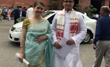 Congress MP Gaurav Gogoi and his wife Elizabeth Colburn Congress MP Gaurav Gogoi and his wife Elizabeth Colburn