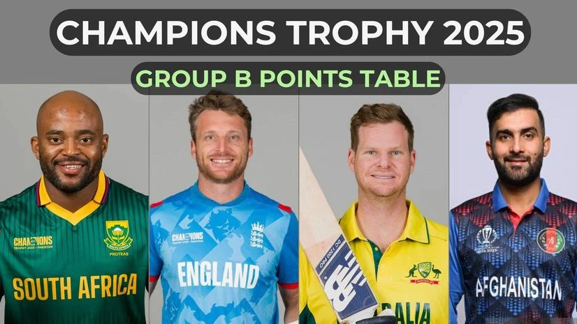 Champions Trophy 2025 Group B points table, full schedule and results Champions Trophy 2025 Group B points table, full schedule and results