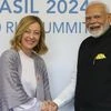 Italian PM Giorgia Meloni with Prime Minister Narendra Modi