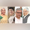 Finance Minister Nirmala Sitharaman, Commerce Minister Piyush Goyal, Railways & IT Minister Ashwini Vaishnaw, and Environment Minister Bhupender Yadav