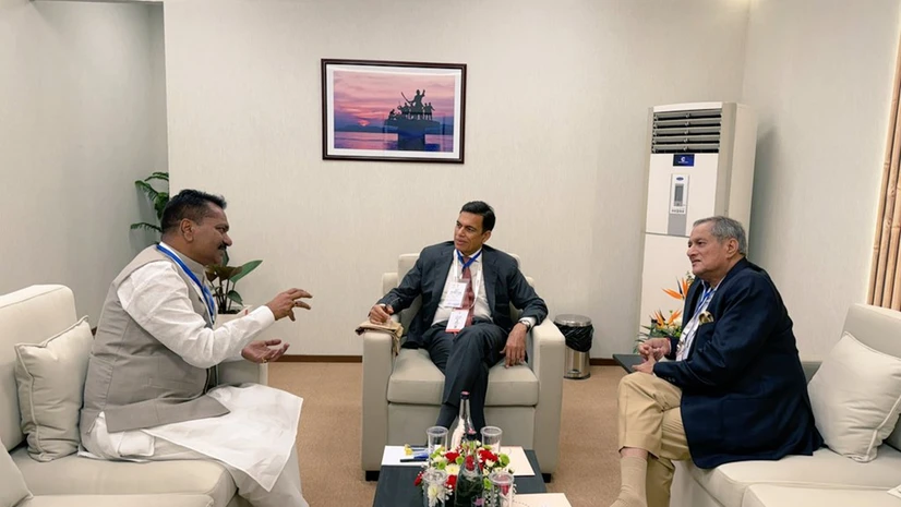 Sajjan Jindal JSW Group Sajjan Jindal, Chairman, JSW Group with Ashok Singhal, minister for the Department of Health and Family Welfare and Irrigation, Assam, at Advantage Assam 2.0 Summit | Image: X/ @TheAshokSinghal