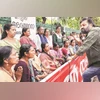 Union Minister of State for Petroleum and Natural Gas Suresh Gopi with ASHA workers during their protest against the Kerala government, in Thiruvananthapuram, last week. (Photo: PTI) Union Minister of State for Petroleum and Natural Gas Suresh Gopi with ASHA workers during their protest against the Kerala government, in Thiruvananthapuram, last week. (Photo: PTI)