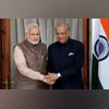 PM Narendra Modi with Mauritian counterpart Navinchandra PM Narendra Modi with Mauritian counterpart Navinchandra
