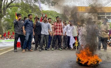 Five students suspended at Delhi's Ambedkar University amid protest Students Protest, Student Protest, Tripura Protest