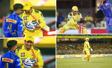 MS Dhoni during CSK vs MI match at MA Chidambaram Stadium in Chennai MS Dhoni during CSK vs MI match at MA Chidambaram Stadium in Chennai