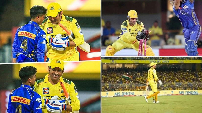 MS Dhoni during CSK vs MI match at MA Chidambaram Stadium in Chennai MS Dhoni during CSK vs MI match at MA Chidambaram Stadium in Chennai