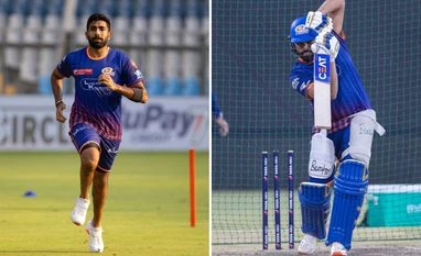 Bumrah and Rohit in MI's practice session Bumrah and Rohit in MI's practice session