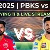 IPL 2025 match on April 8: Punjab Kings (PBKS) vs Chennai Super Kings (CSK) starts at 7:30 PM IST.