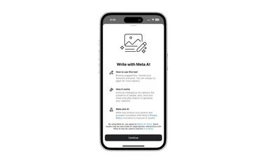 "Write with Meta AI" banner in Instagram app for iOS "Write with Meta AI" banner in Instagram app for iOS