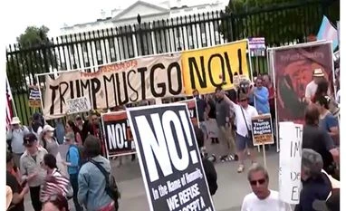 Thousands rally across US in fresh wave of protests against Trump policies Protest against Trump