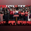 Mark Carney, Prime Minister of Canada and Liberal Party leader, delivers his victory speech after a stunning comeback in the national election