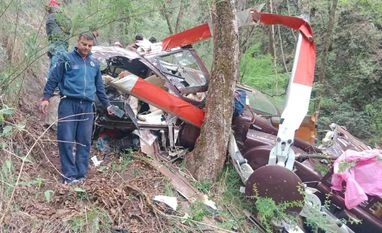 U'khand chopper crash: AAIB says copter tumbled after rotor blade hit cable Helicopter crash, Uttarakhand Helicopter crash