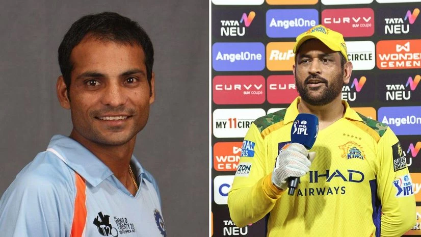 Joginder Sharma and MS Dhoni (L-R) Joginder Sharma and MS Dhoni (L-R)