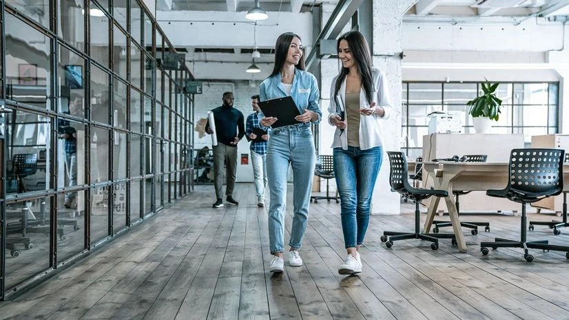 workplace, walking, office, physical health Walking in office