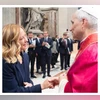 Giorgia Meloni, Pope Leo XIV Italian Prime Minister Giorgia Meloni shakes hand with Pope Leo XIV