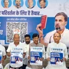 Bihar state Congress leaders during the launch of the QR code for applying for ticket Photo: @INCBIhar Bihar state Congress leaders during the launch of the QR code for applying for ticket Photo: @INCBIhar