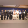 Union Defence Minister Rajnath Singh (centre) with top brass of India's armed forces at the CII annual summit in New Delhi on Thursday. (Photo: CII) Union Defence Minister Rajnath Singh (centre) with top brass of India’s armed forces at the CII annual summit in New Delhi on Thursday. (Photo: CII)