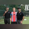 Jonty Rhodes with UpUrFit Co-Founders Munish Vig and Vikram Gunjal