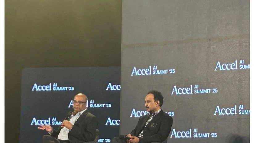 Abhishek Singh, Additional Secretary at the Ministry of Electronics and Information Technology (MeitY) and Prashanth Prakash, founding partner of Accel India at at the Accel AI Summit, 2025 Abhishek Singh, Additional Secretary at the Ministry of Electronics and Information Technology (MeitY) and Prashanth Prakash, founding partner of Accel India at at the Accel AI Summit, 2025