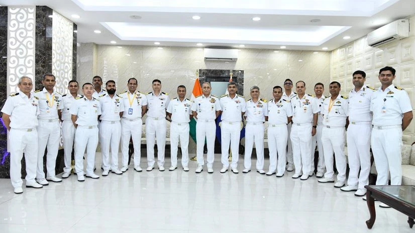 Indian coast guard with Indian Navy at Synergy meeting Indian coast guard with Indian Navy at Synergy meeting