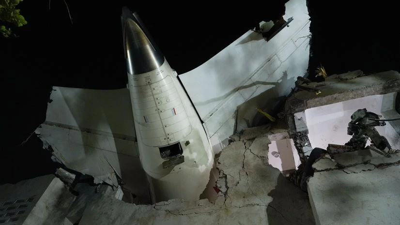 The crash site of Air India Ltd. Flight 171 in Ahmedabad, India, on June 12. The crash site of Air India Ltd. Flight 171 in Ahmedabad, India, on June 12.