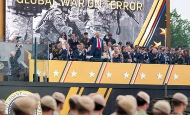 Donald Trump at military parade Donald Trump at military parade