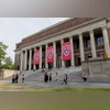 The Widener Library on Harvard's campus in Cambridge, Massachusetts