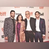 (From left) Zohran Mamdani with mother Mira Nair, father Mahmood Mamdani, and Nishant Tharani at the Toronto Film Festival (PHOTO: IMBD)