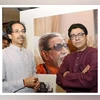 Uddhav Thackeray, Raj Thackeray File image of Uddhav and Raj Thackery in front of a Bal Thackeray portrait