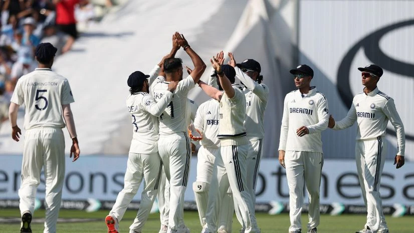 Team India celebrating wicket against England in Edgbaston Team India celebrating wicket against England in Edgbaston