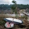 Boats sit after being washed ashore following deadly flooding in Kerr County, Texas, U.S., July 5, 2025