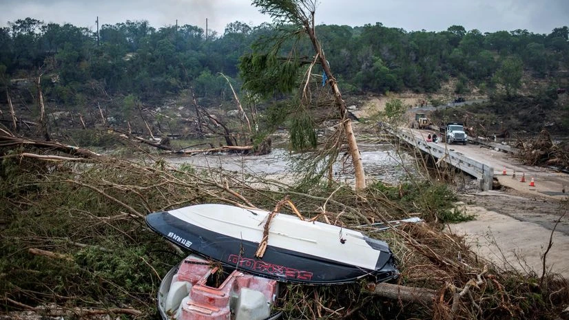 Boats sit after being washed ashore following deadly flooding in Kerr County, Texas, U.S., July 5, 2025 Boats sit after being washed ashore following deadly flooding in Kerr County, Texas, U.S., July 5, 2025