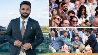 Indian stars Virat Kohli, Rishabh Pant spotted during Wimbledon 2025 Rishabh Pant, virat Kohli, Joe Root and Roger Federer at Wimbledon