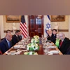 U.S. President Donald Trump holds a bilateral dinner with Israeli Prime Minister Benjamin Netanyahu at the White House U.S. President Donald Trump holds a bilateral dinner with Israeli Prime Minister Benjamin Netanyahu at the White House