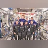 Shubhanshu Shukla (front row; second from right) with crew members of the Axiom Mission 4, and other astronauts on ISS.  Shukla started his return journey on Monday, after 18 days aboard ISS | Photo: PTI